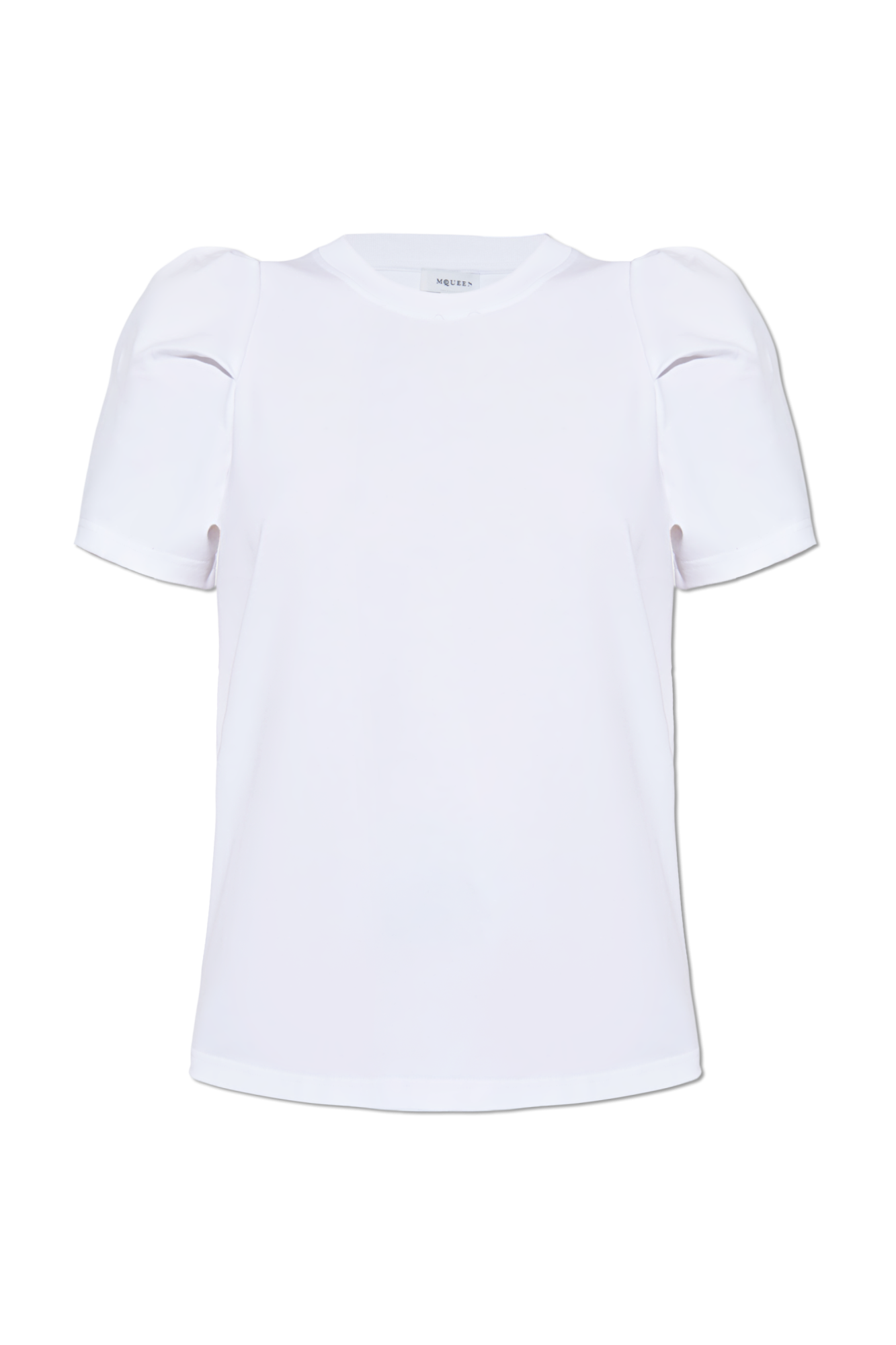 White T-shirt with ruched sleeves Alexander McQueen - Vitkac AS